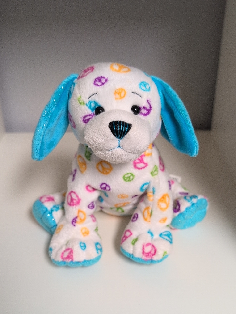 Webkinz Peace Puppy No Code HM440 Y2K Collectible Pup Plush Sparkle